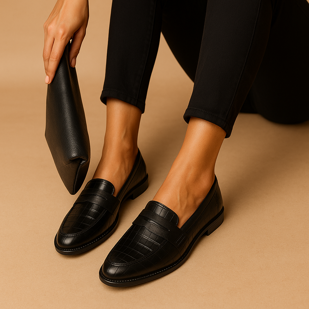 Women’s Elegant Black Slip-On Shoes – Comfortable & Refined for Everyday Wear