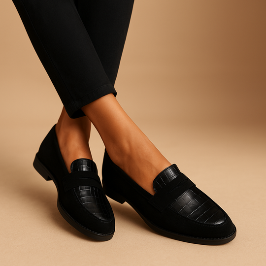 Women’s Elegant Black Slip-On Shoes – Comfortable & Refined for Everyday Wear