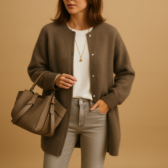 Women’s Buttoned Knit Cardigan – Lightweight & Versatile for Everyday Wear