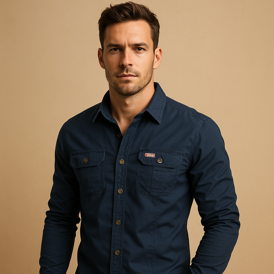 Men’s Casual Cotton Cargo Shirt with Pockets – Relaxed & Versatile Everyday Wear