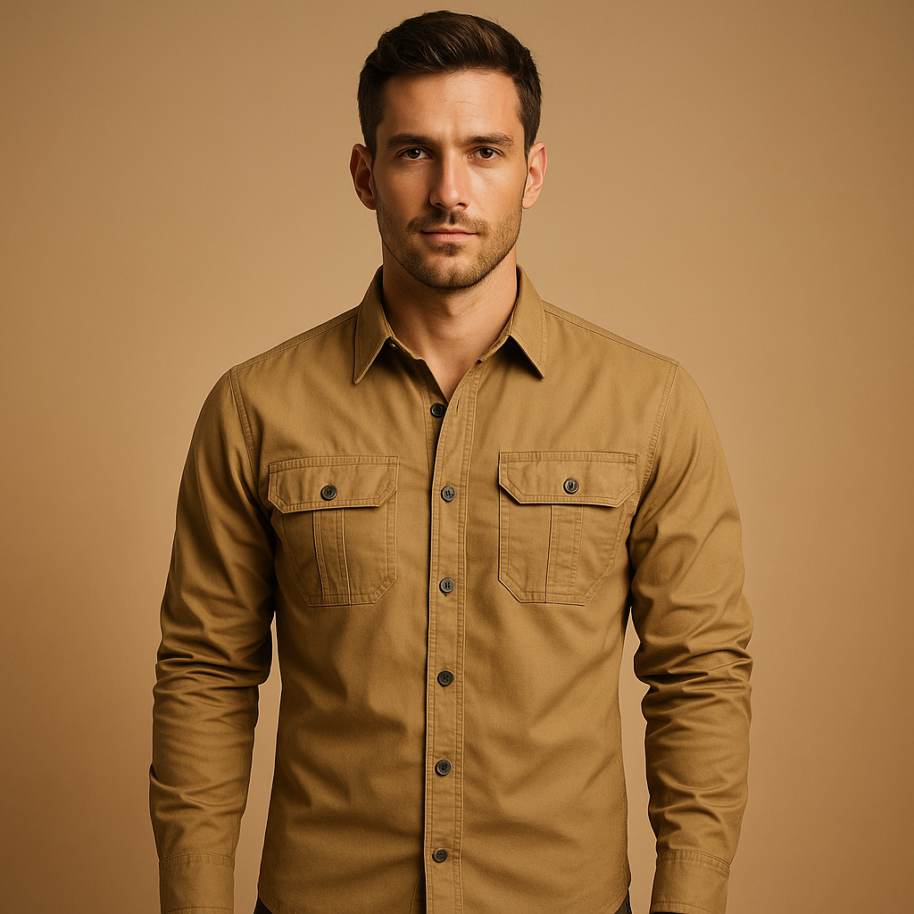 Men’s Casual Cotton Cargo Shirt with Pockets – Relaxed & Versatile Everyday Wear
