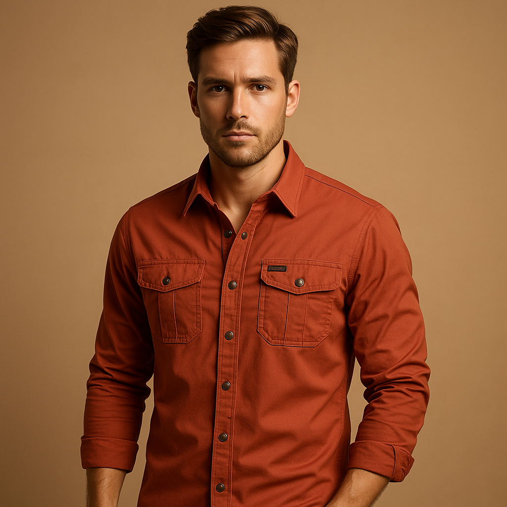 Men’s Casual Cotton Cargo Shirt with Pockets – Relaxed & Versatile Everyday Wear