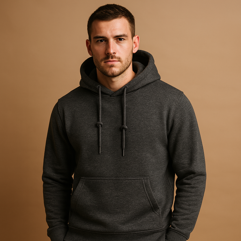 Men's Drawstring Hoodie — Relaxed Fit Casual Everyday Sweatshirt