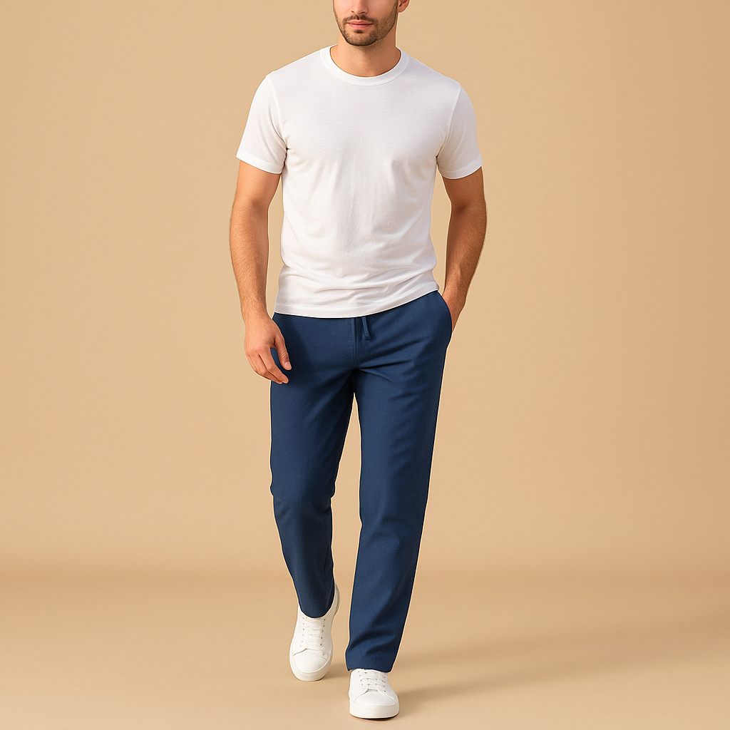 Men’s Casual Pants with Elastic Waistband – Lightweight & Everyday Comfort