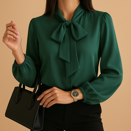 Women’s Bow-Tie Neck Blouse – Chic & Versatile for Everyday Wear
