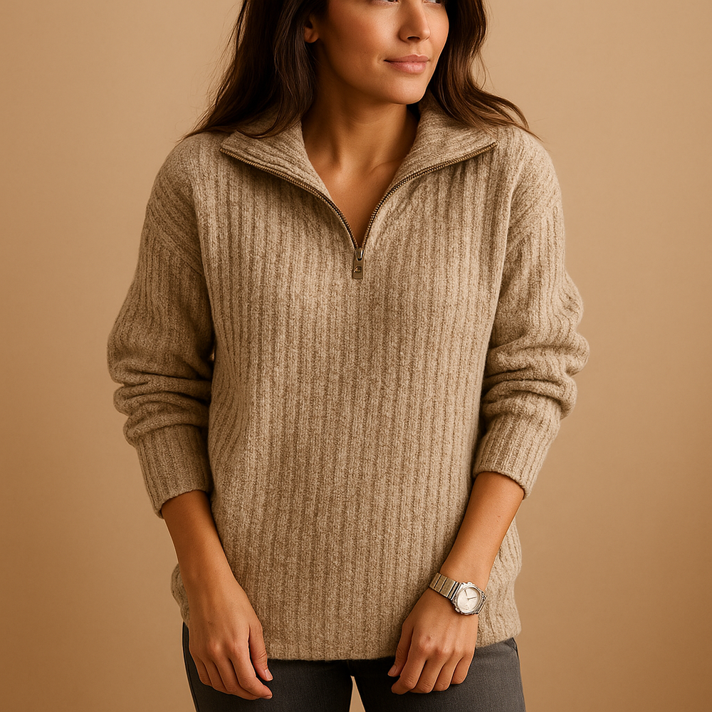 Women’s Half-Zip Pullover Sweater – Chic & Versatile for Everyday Wear
