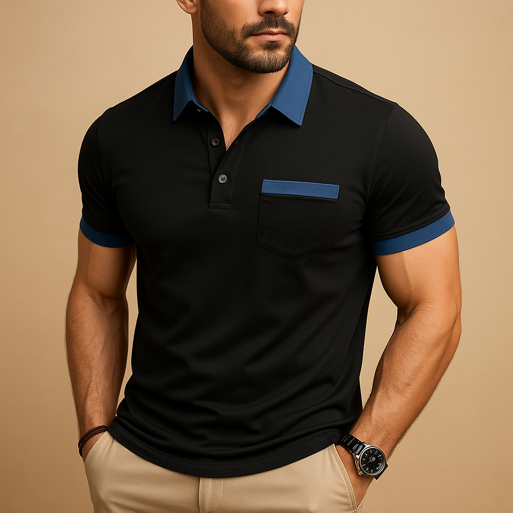 Men’s Classic Short Sleeve Polo Shirt – Button Closure & Versatile Style