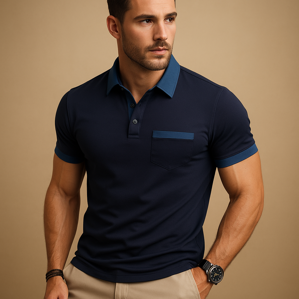 Men’s Classic Short Sleeve Polo Shirt – Button Closure & Versatile Style