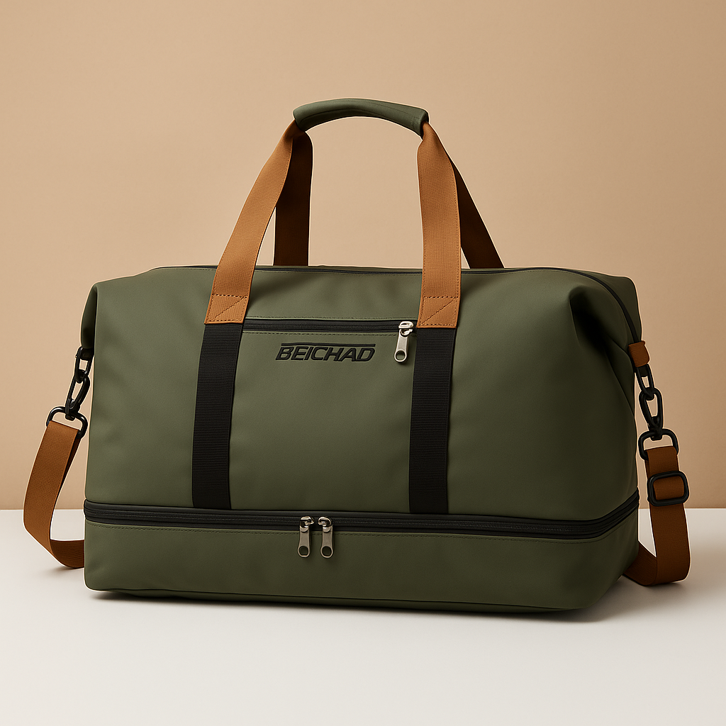 Water-Resistant Commuter Duffle Bag with Shoe Compartment – Organised Travel Carry