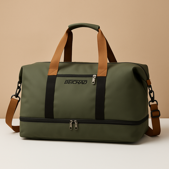 Water-Resistant Commuter Duffle Bag with Shoe Compartment – Organised Travel Carry