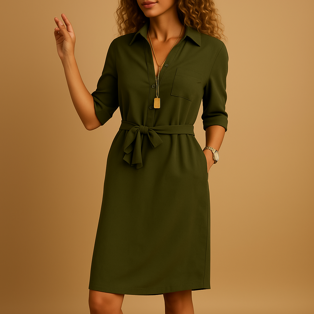 Women’s Elegant Modern Midi Dress – Comfortable & Versatile for Everyday Wear