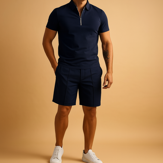 Men’s Elegant Polo & Shorts Summer Set