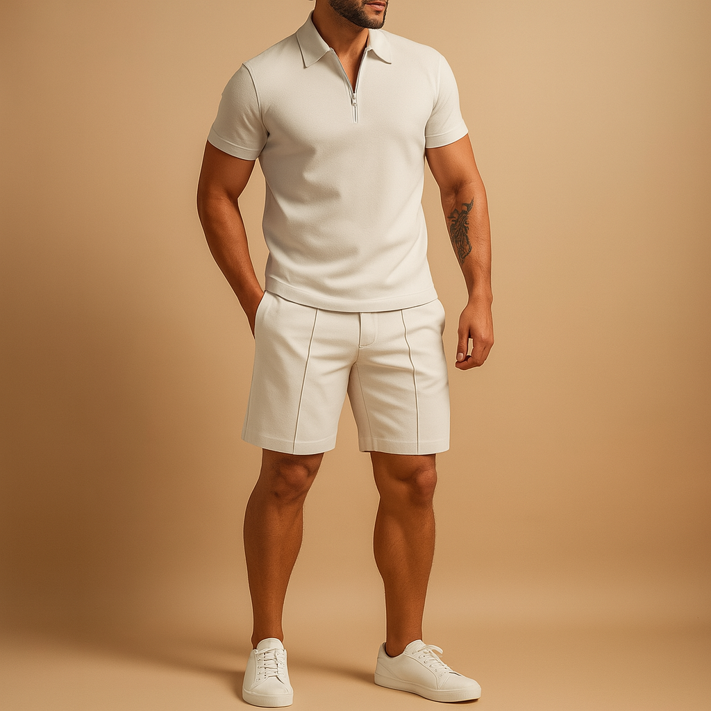 Men’s Elegant Polo & Shorts Summer Set