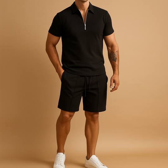 Men’s Elegant Polo & Shorts Summer Set