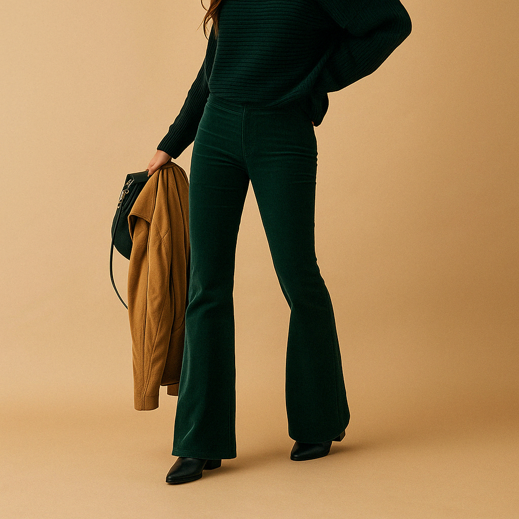 Women’s Flared Corduroy Pants – Retro Style & Comfortable Fit