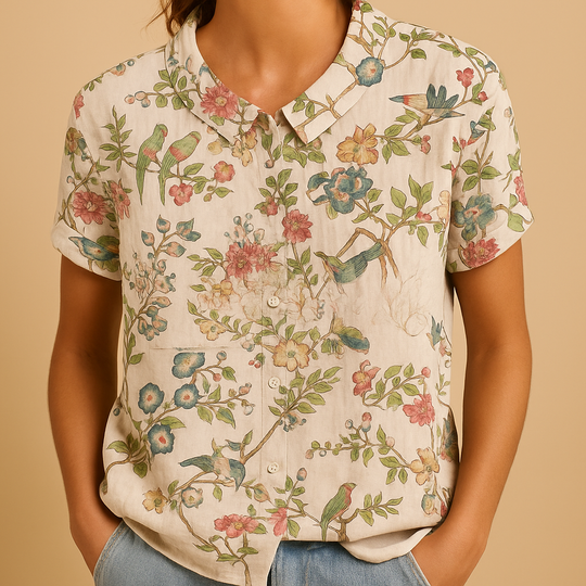 Women’s Floral Print Loose Blouse – Lightweight & Comfortable for Everyday Wear