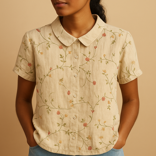 Women’s Floral Print Loose Blouse – Lightweight & Comfortable for Everyday Wear