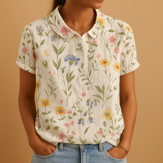 Women’s Floral Print Loose Blouse – Lightweight & Comfortable for Everyday Wear