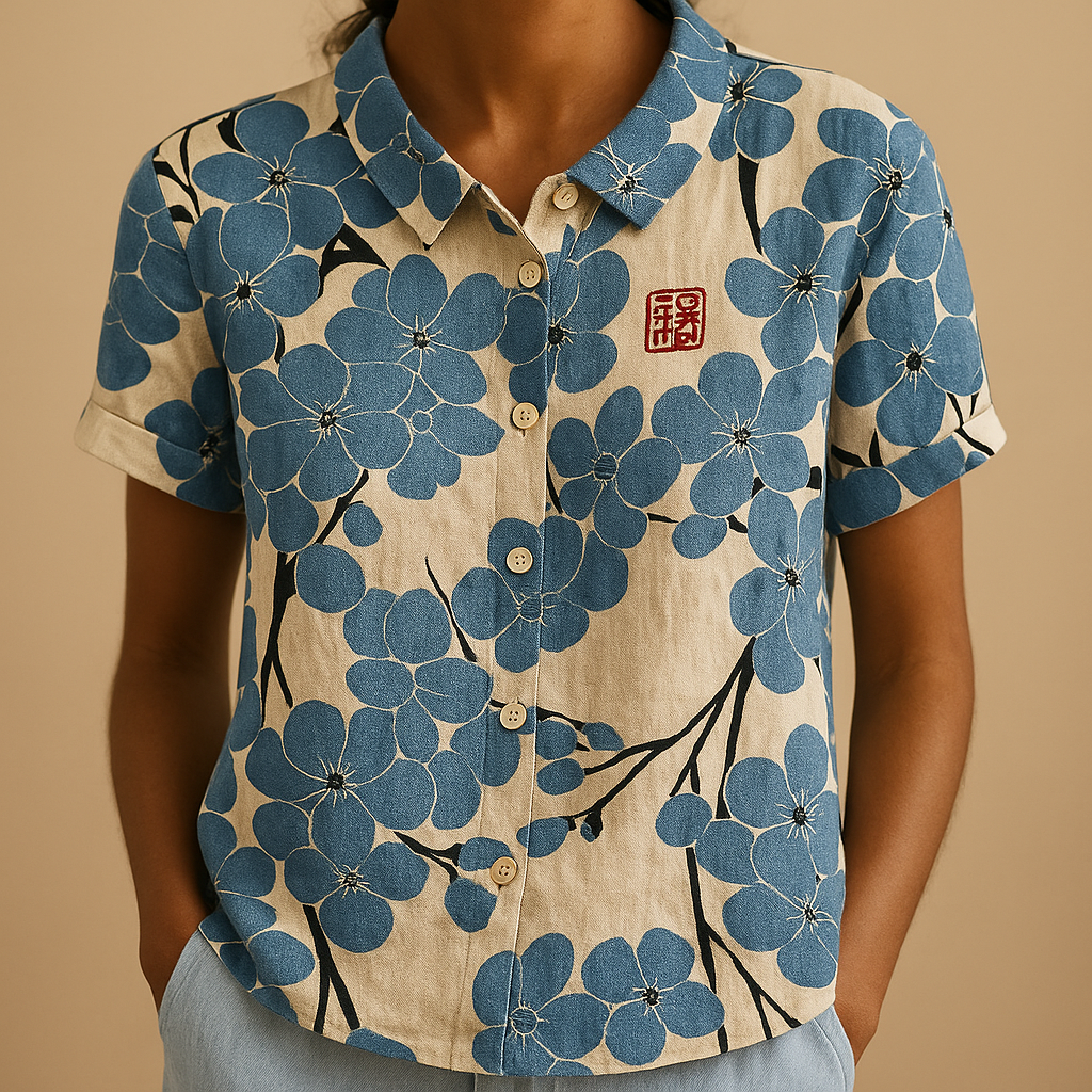Women’s Floral Print Loose Blouse – Lightweight & Comfortable for Everyday Wear