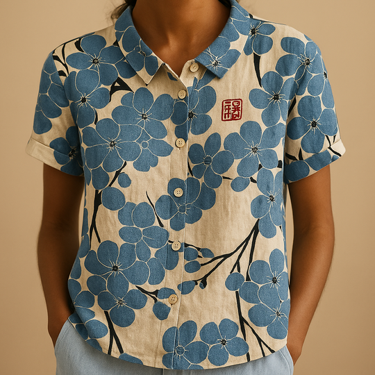 Women’s Floral Print Loose Blouse – Lightweight & Comfortable for Everyday Wear