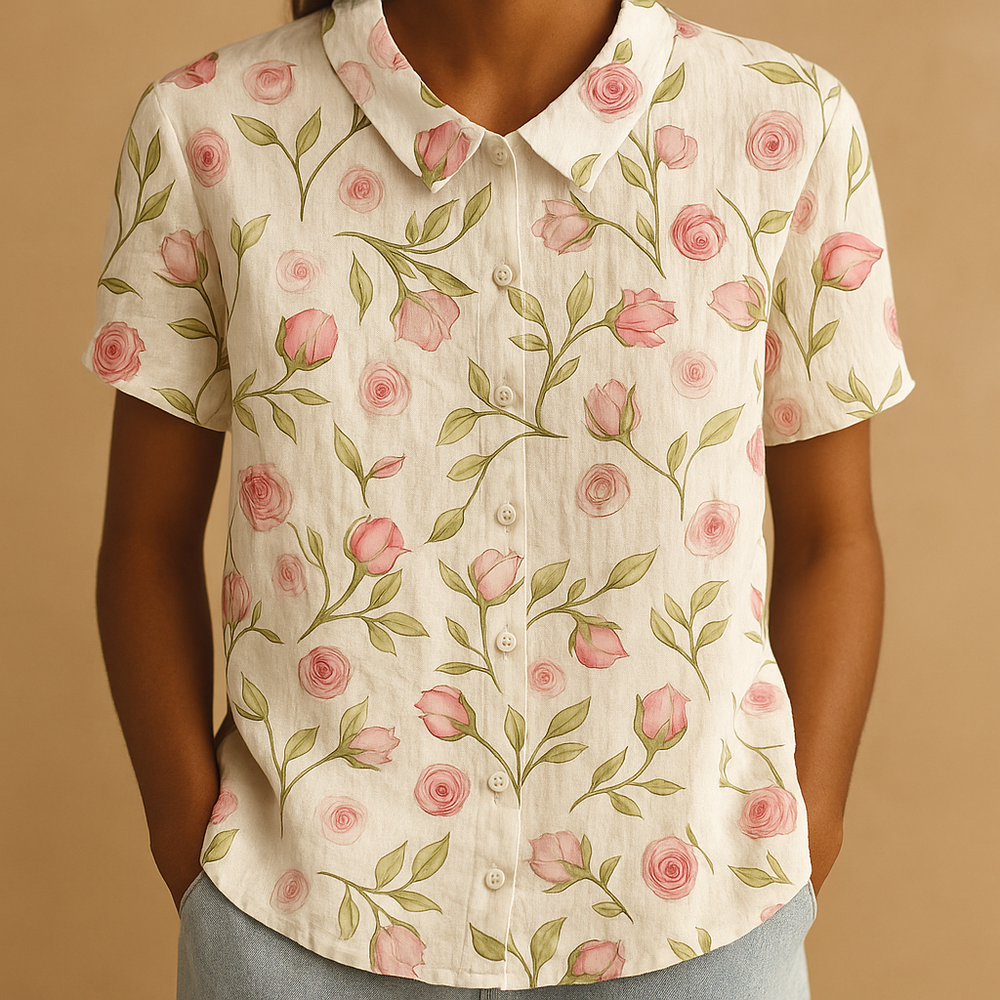 Women’s Floral Print Loose Blouse – Lightweight & Comfortable for Everyday Wear