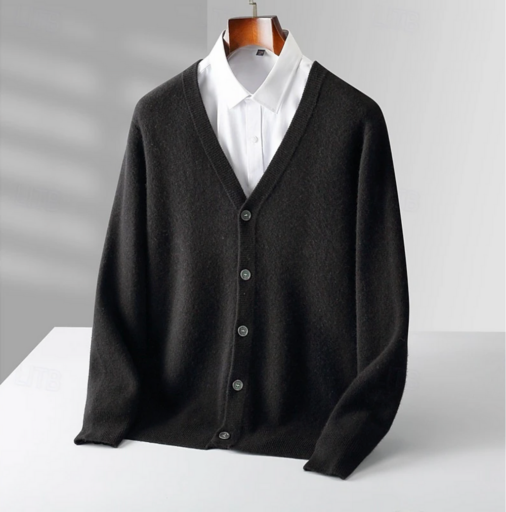 Men's Button-Up Cardigan | Classic V-Neck Knit for Everyday Wear