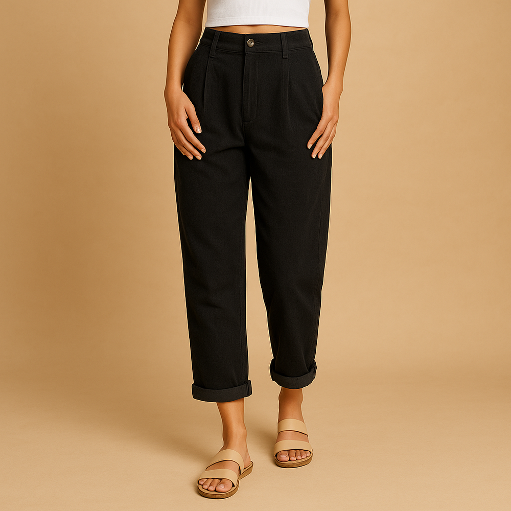 Women’s High-Waist Corduroy Pants – Relaxed Straight-Leg Fit for Everyday Wear