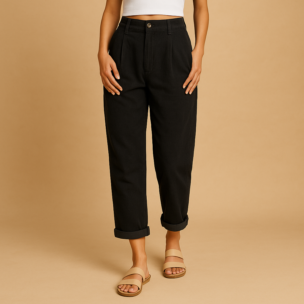 Women’s High-Waist Corduroy Pants – Relaxed Straight-Leg Fit for Everyday Wear