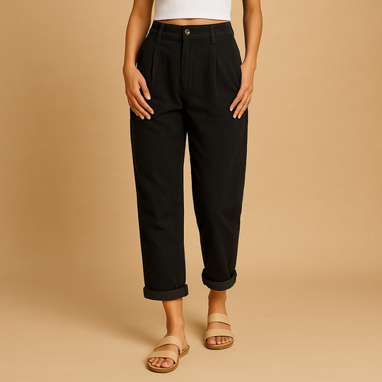 Women’s High-Waist Corduroy Pants – Relaxed Straight-Leg Fit for Everyday Wear