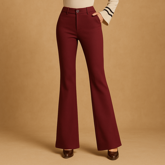 Women’s High-Waisted Flared Trousers – Elegant Silhouette for Everyday Wear