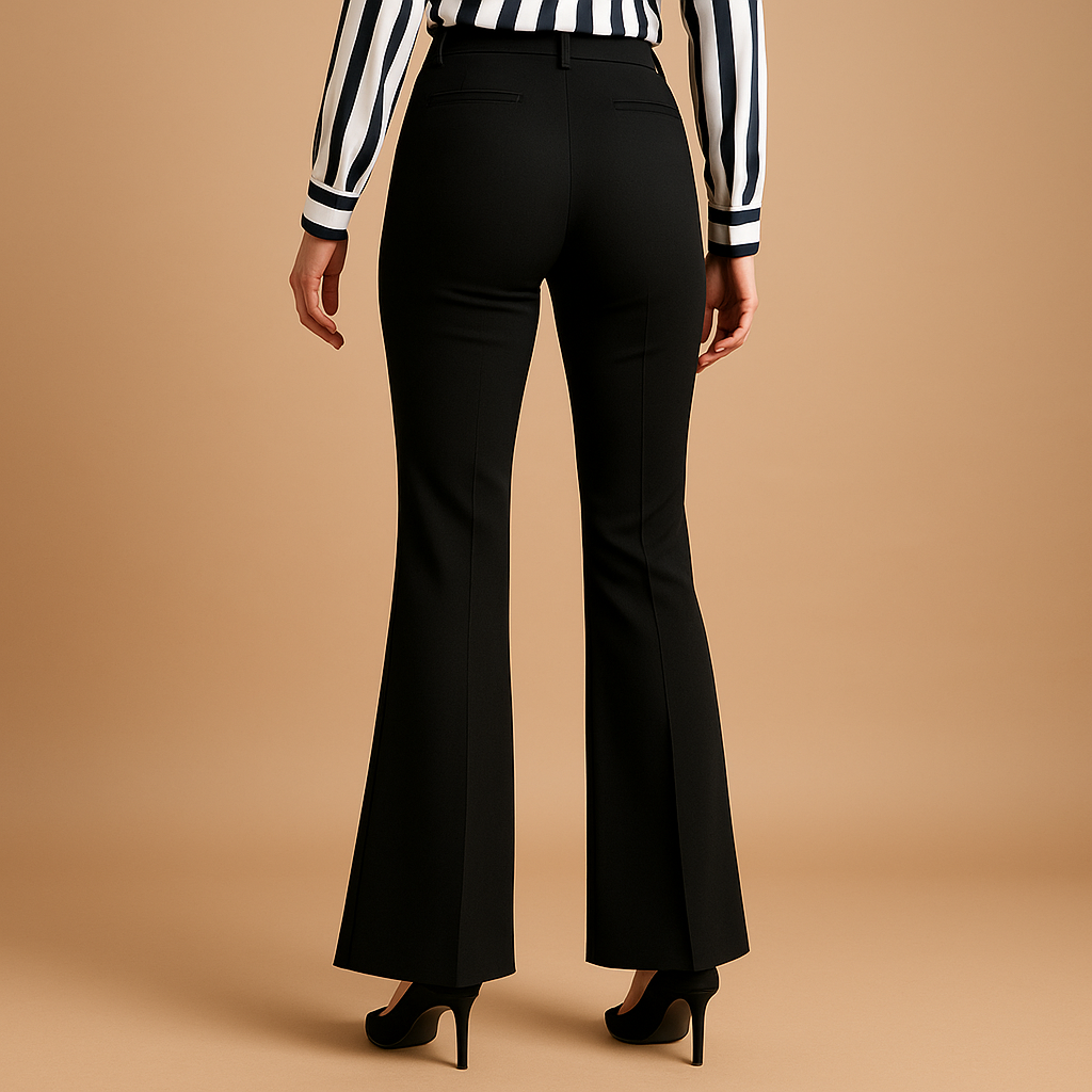Women’s High-Waisted Flared Trousers – Elegant Silhouette for Everyday Wear