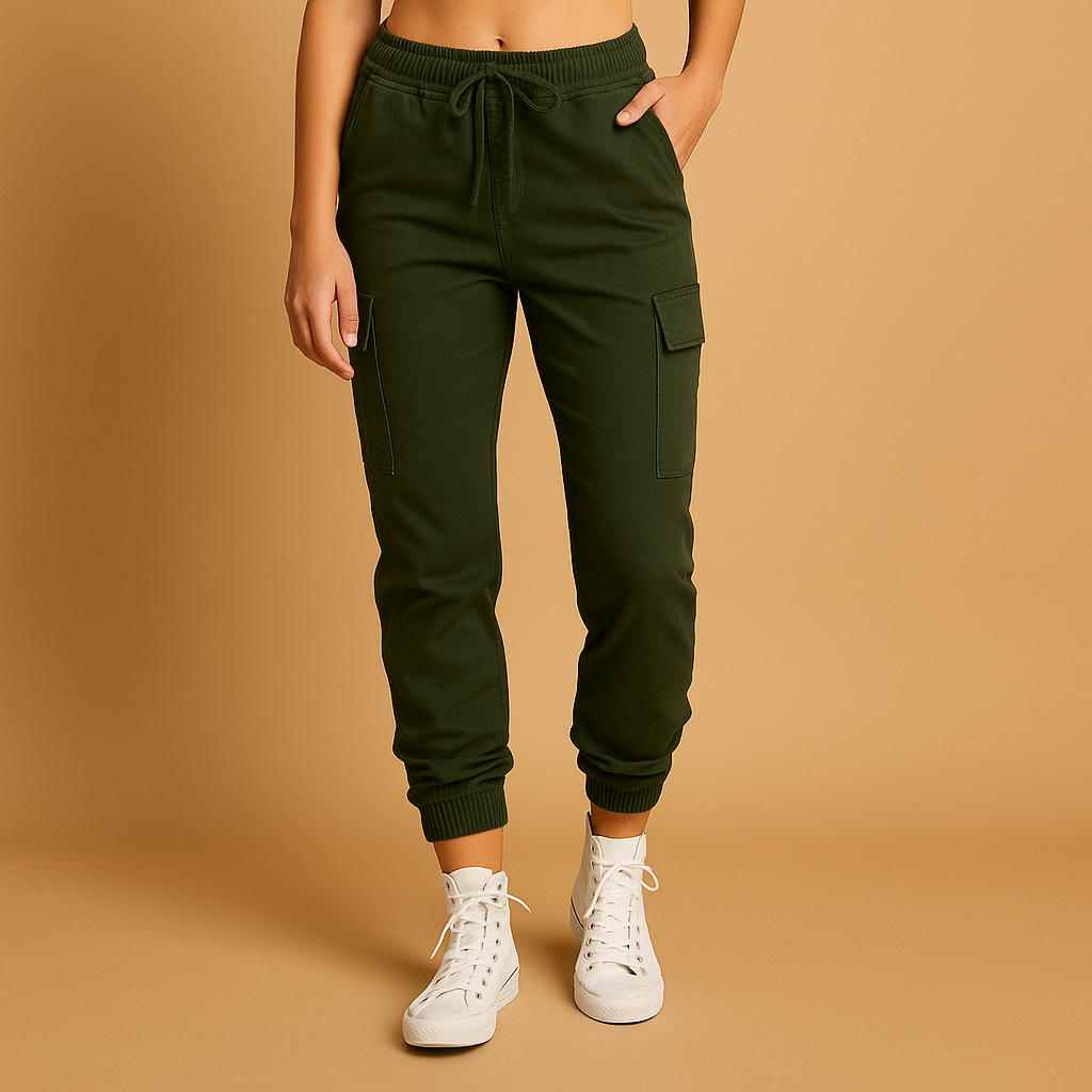 Women’s High-Waisted Slim Cargo Pants – Stretch & Modern Everyday Fit