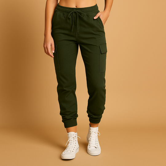 Women’s High-Waisted Slim Cargo Pants – Stretch & Modern Everyday Fit