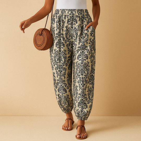 Women’s High-Waisted Wide-Leg Boho Pants – Lightweight & Relaxed for Summer Wear