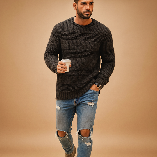 Men’s Knitted Norwegian Sweater – Classic Nordic Style