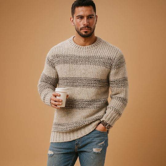 Men’s Knitted Norwegian Sweater – Classic Nordic Style