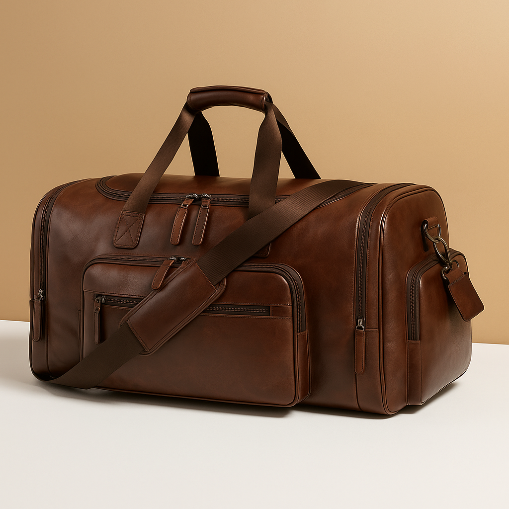 Leather Travel Duffle Bag with Compartments – Organised Everyday Carry
