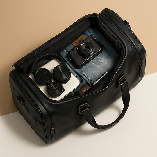 Leather Travel Duffle Bag with Compartments – Organised Everyday Carry