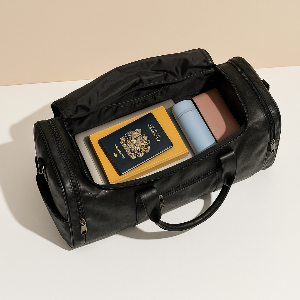 Leather Travel Duffle Bag with Compartments – Organised Everyday Carry