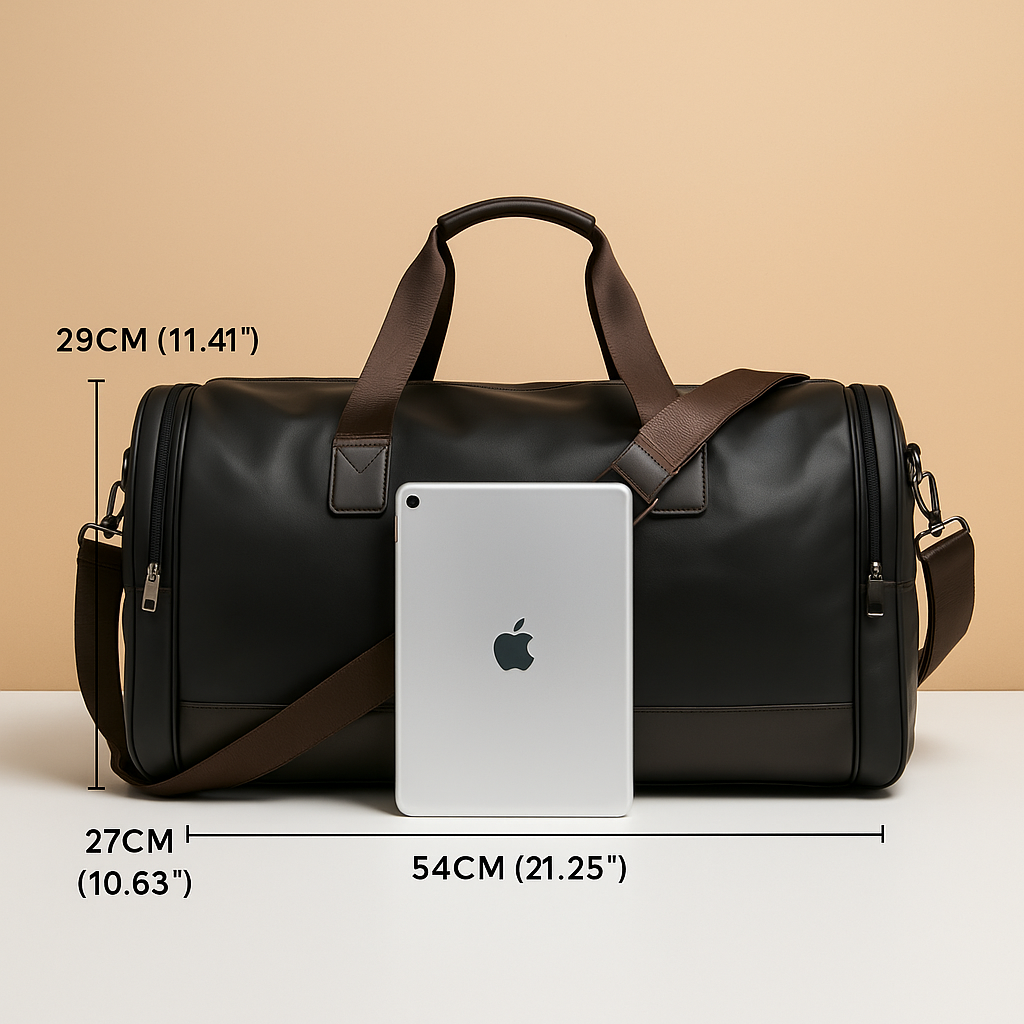 Leather Travel Duffle Bag with Compartments – Organised Everyday Carry