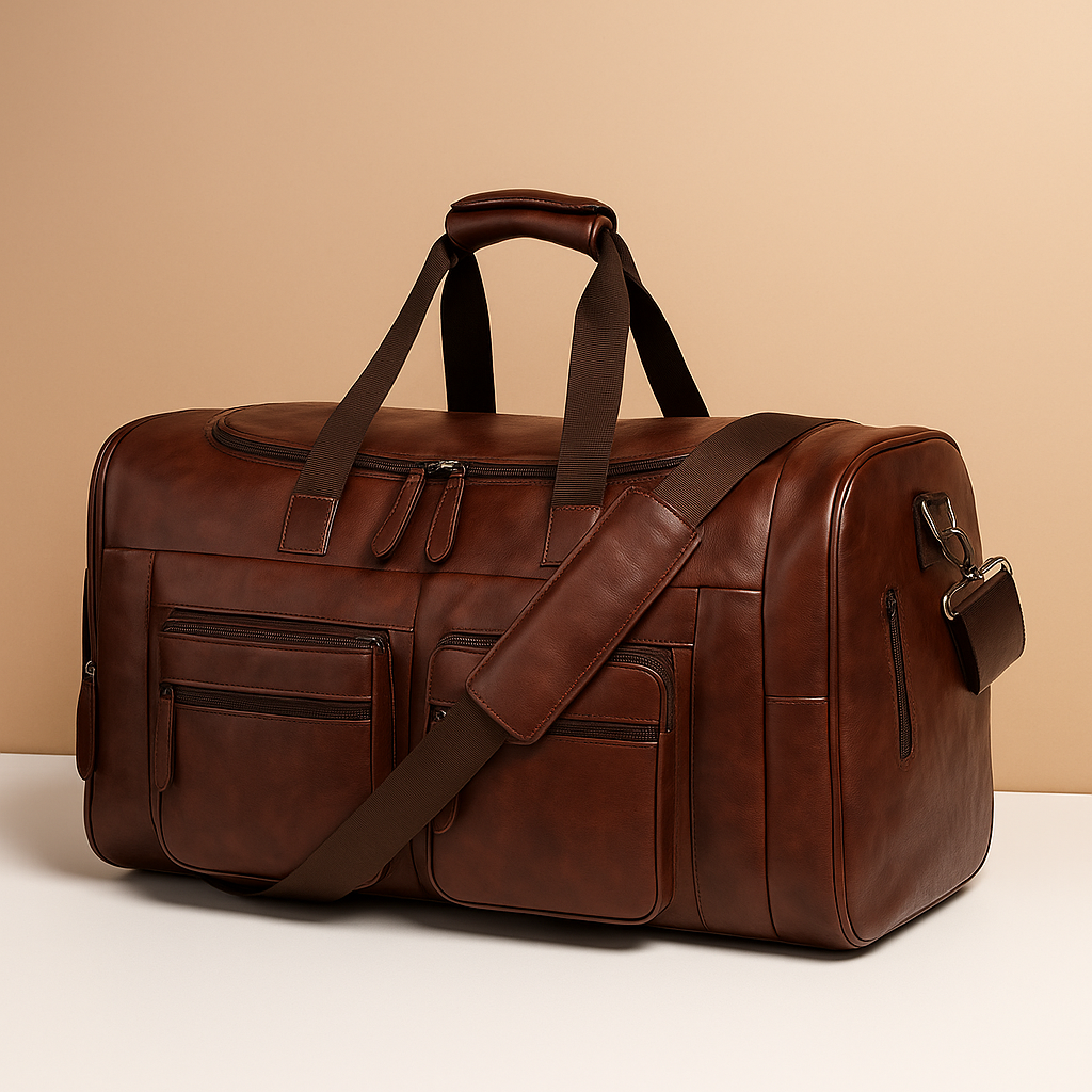 Leather Travel Duffle Bag with Compartments – Organised Everyday Carry