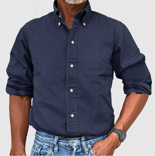 Men's Long Sleeve Button-Down Shirt – Classic Fit, Casual Everyday Wear