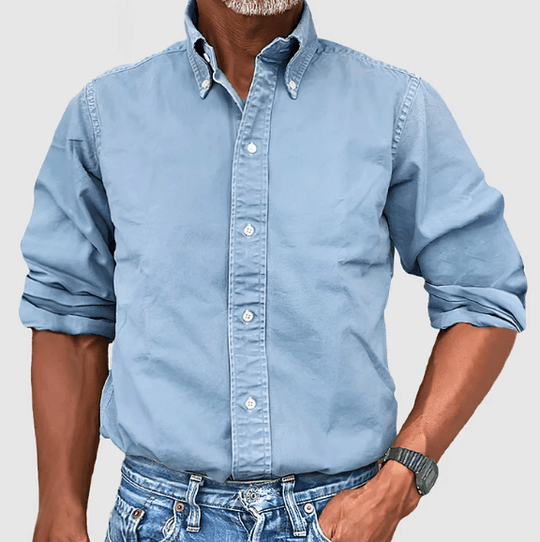 Men's Long Sleeve Button-Down Shirt – Classic Fit, Casual Everyday Wear