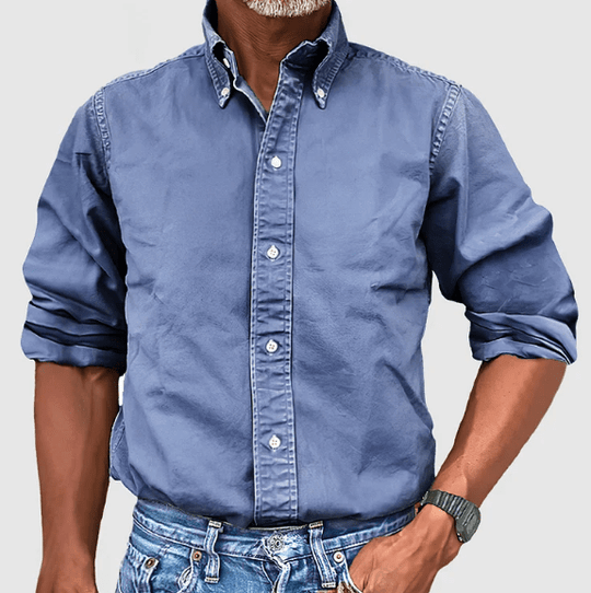 Men's Long Sleeve Button-Down Shirt – Classic Fit, Casual Everyday Wear