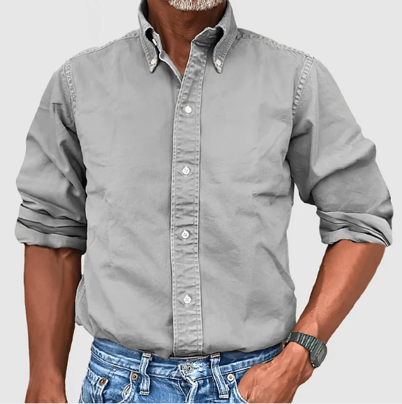 Men's Long Sleeve Button-Down Shirt – Classic Fit, Casual Everyday Wear
