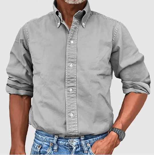 Men's Long Sleeve Button-Down Shirt – Classic Fit, Casual Everyday Wear