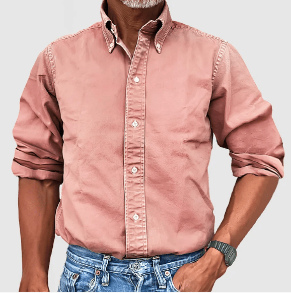 Men's Long Sleeve Button-Down Shirt – Classic Fit, Casual Everyday Wear