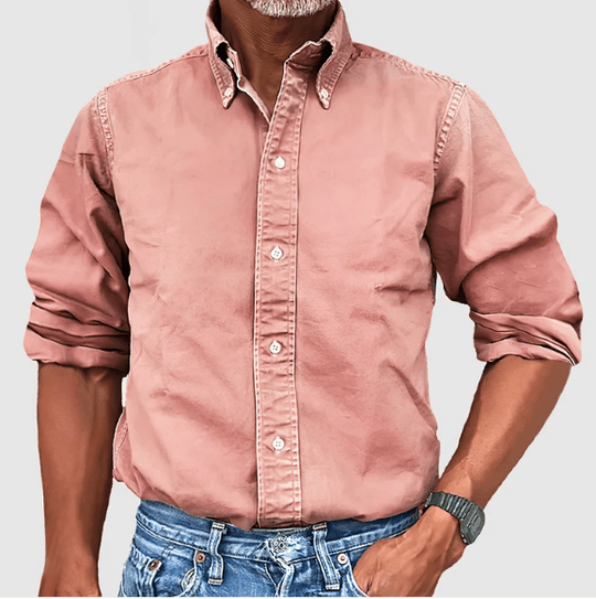 Men's Long Sleeve Button-Down Shirt – Classic Fit, Casual Everyday Wear