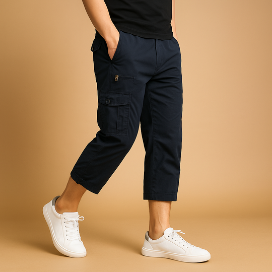 Men's Cargo Shorts | Long Relaxed Fit with Multi-Pocket Design