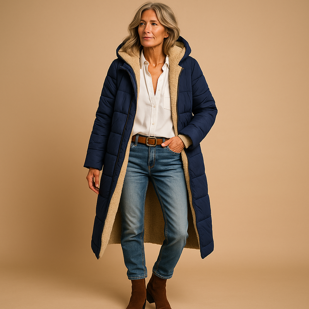 Women's Long Winter Coat | Sleek Full-Length Design with Contemporary Style